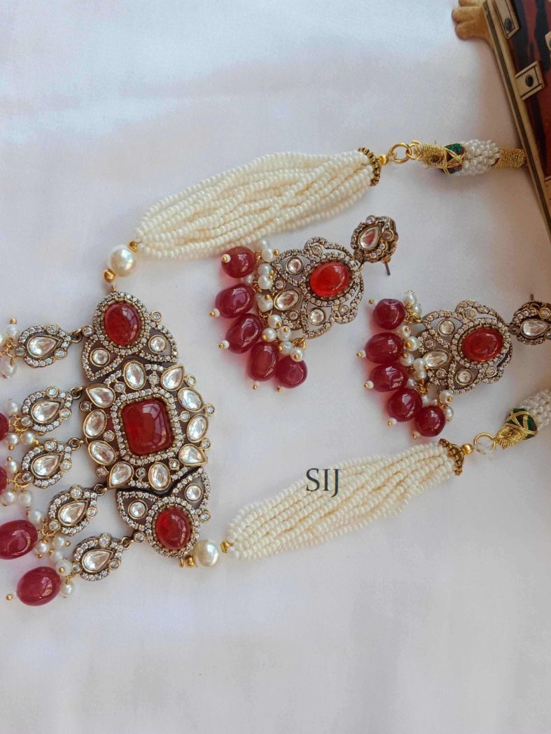 Gorgeous Ruby Victorian Polki Stone Choker