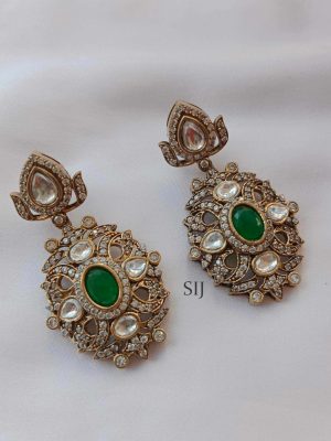 Graceful Victorian Emerald Drop Earrings
