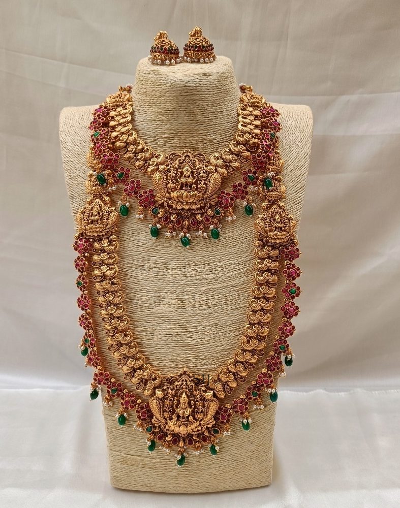 Grand Lakshmi Gold Finish Bridal Set