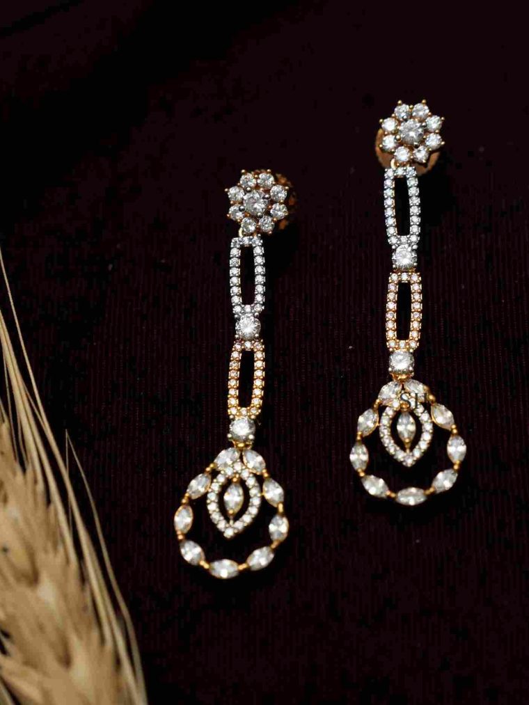 Sparkling White Zircon Earrings