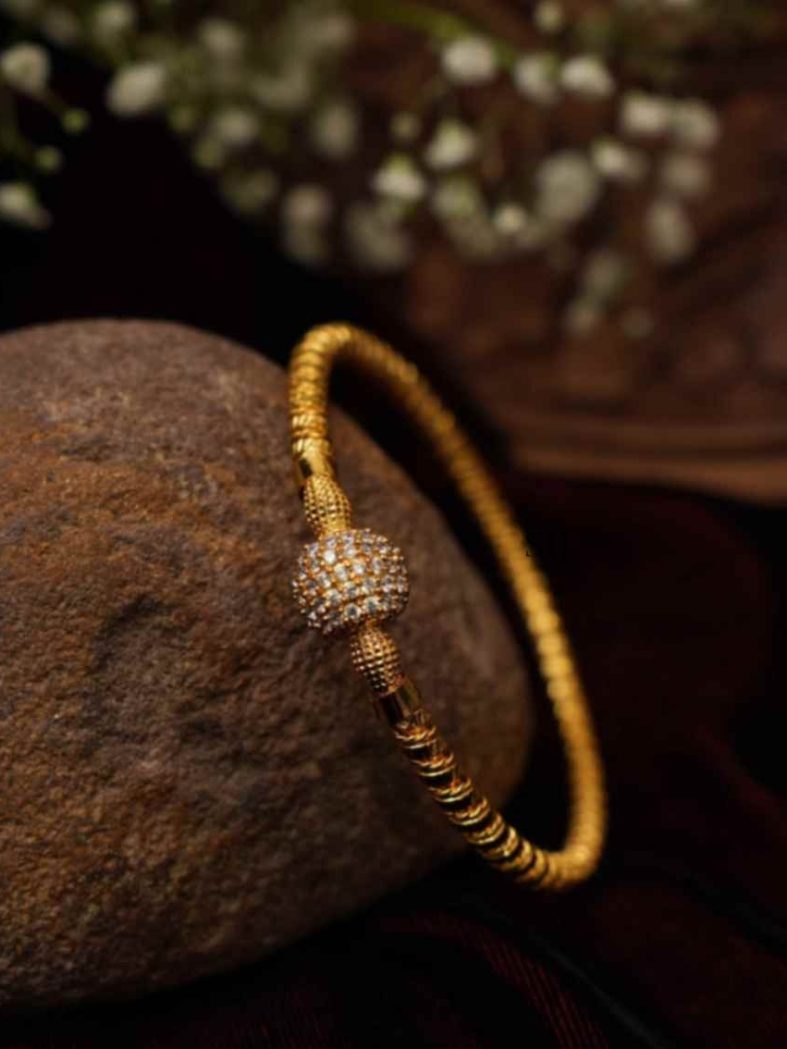 One Gram Gold White Stone Bangle