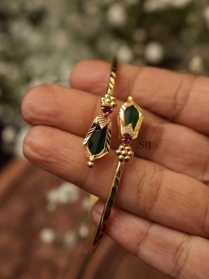 One Gram Gold Green Stone Bangle