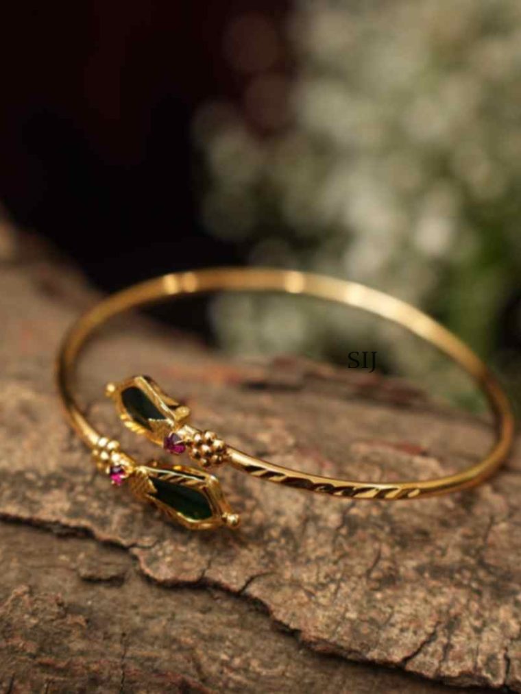 One Gram Gold Green Stone Bangle