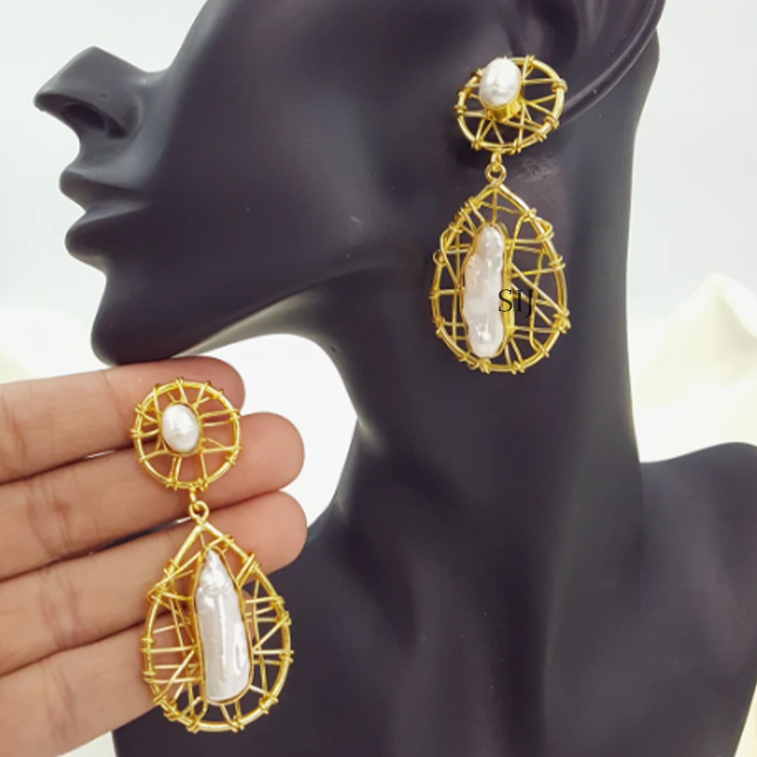 Imitation Drop Design Natural Pearl Earrings