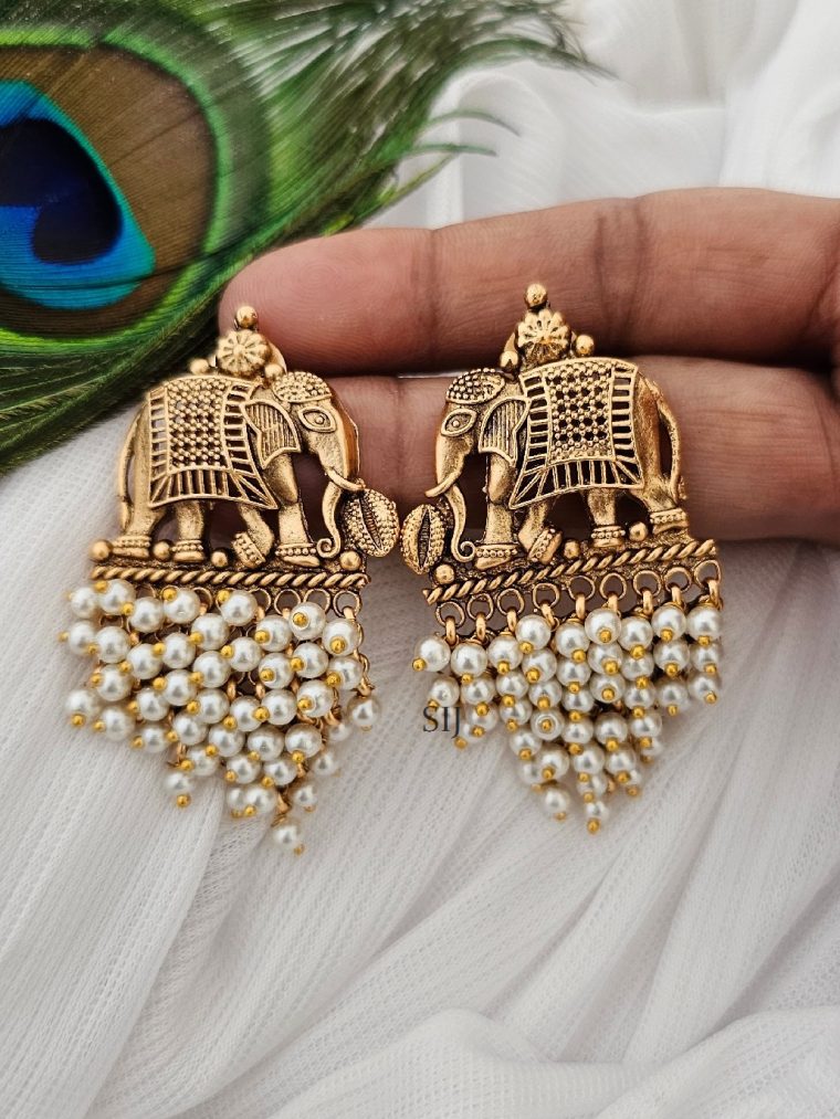 Marvelous Matt Finish Elephant Earrings