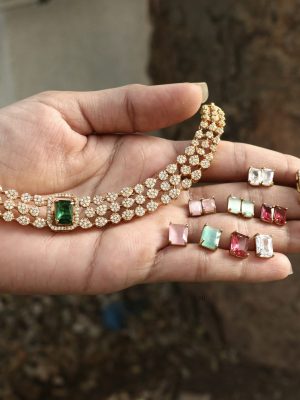Princess Interchangeable AD Stone Necklace