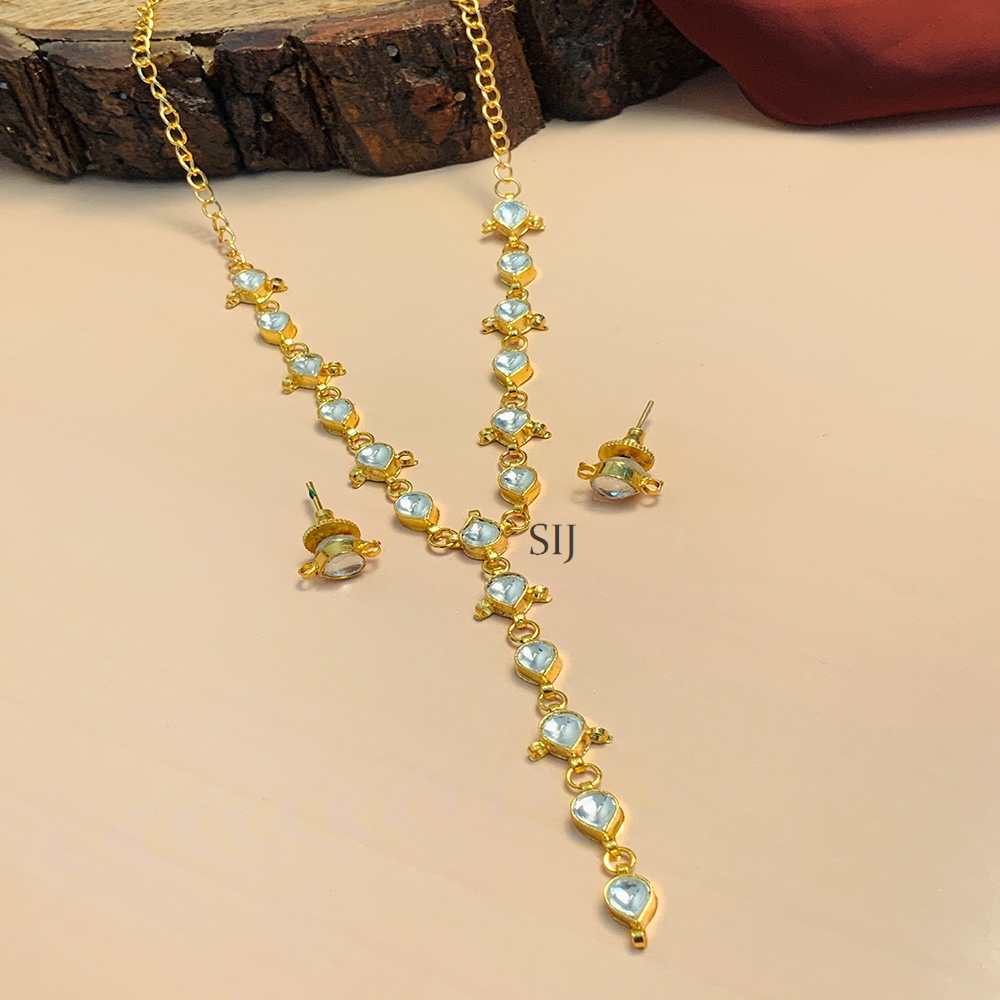 Shimmering Gold Plated Kundan Necklace