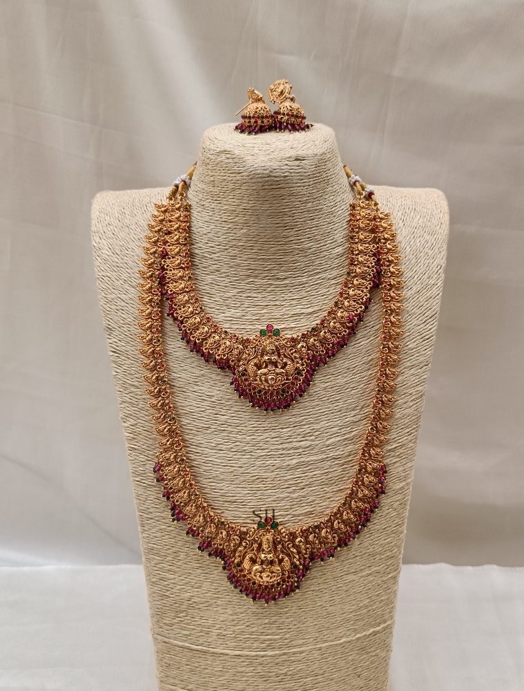 Traditional Multi Stones Lakshmi Bridal Set