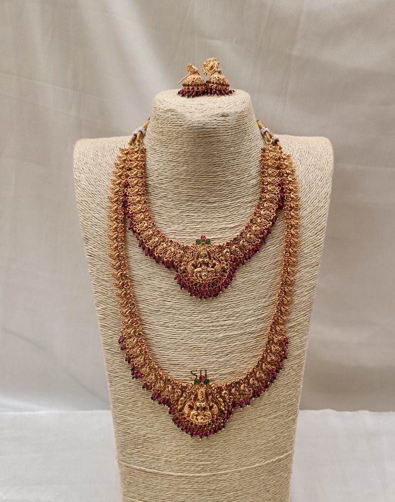 Traditional Multi Stones Lakshmi Bridal Set