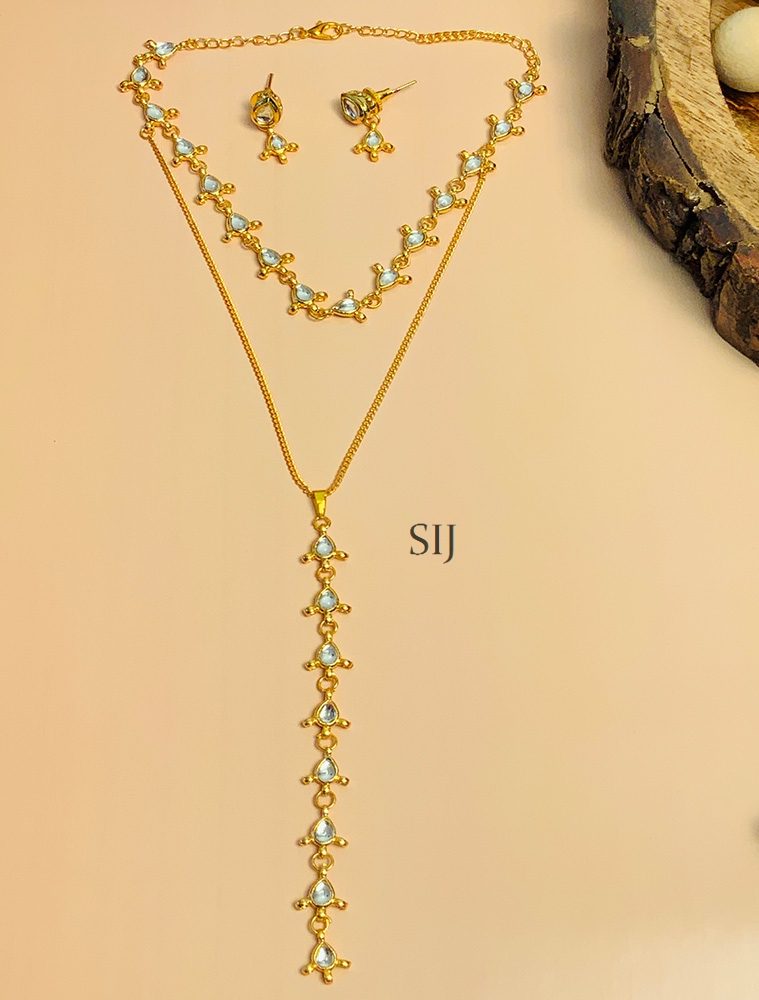 Unique Gold Plated Stone Kundan Necklace