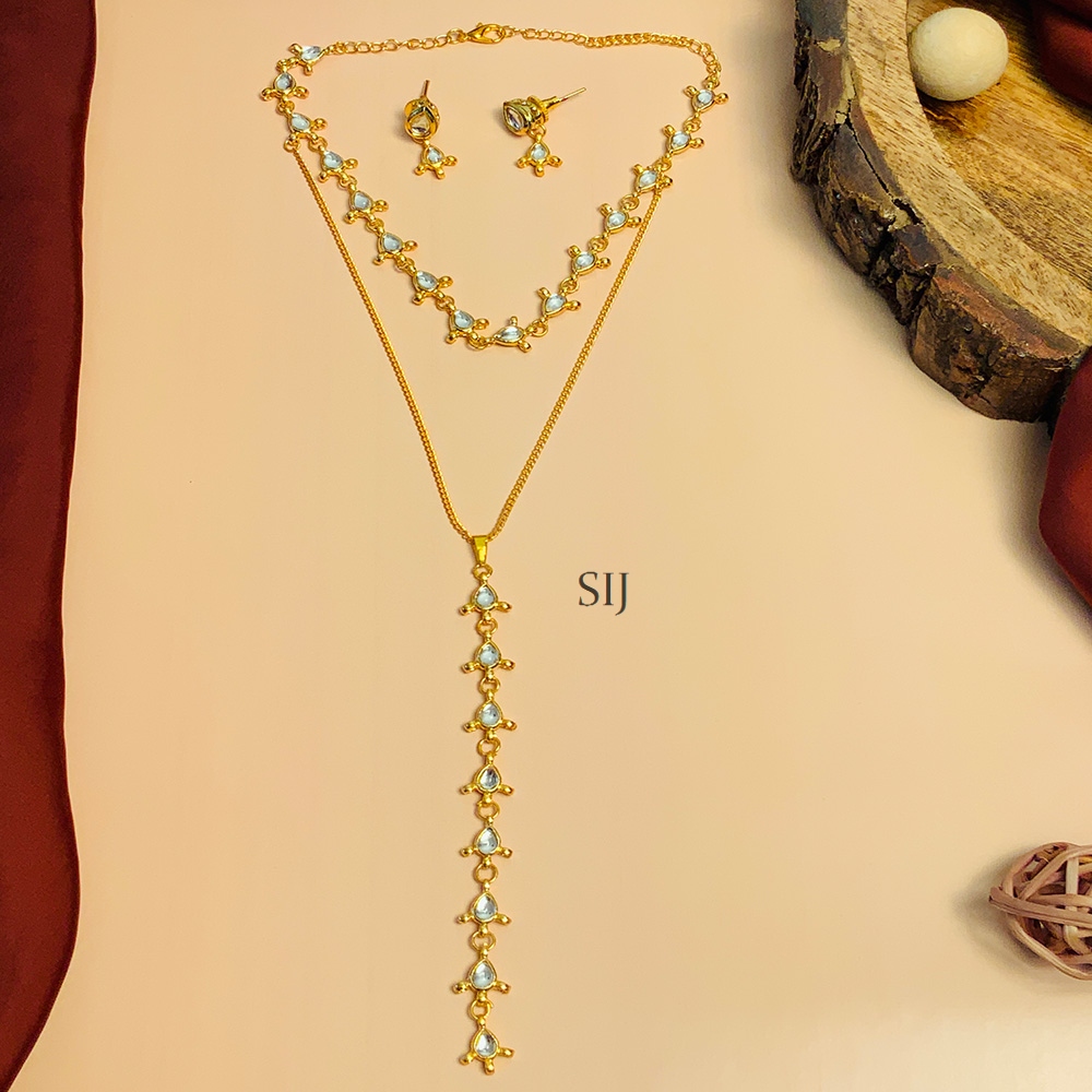 Unique Gold Plated Stone Kundan Necklace