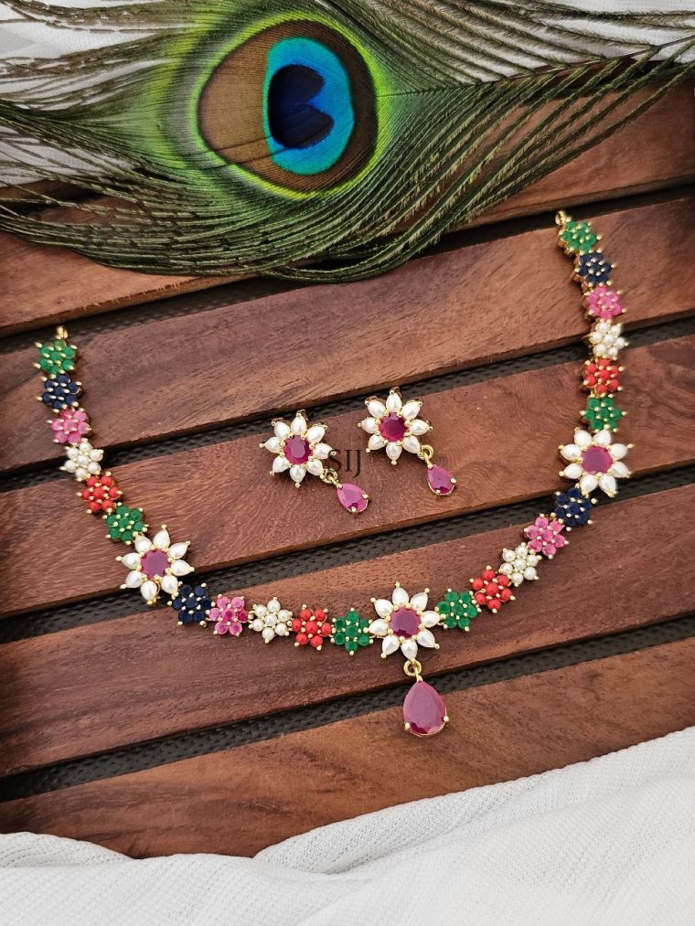 Unique Multi Color Stones Necklace