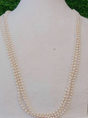 Artificial Three Layers Round Pearl Chain