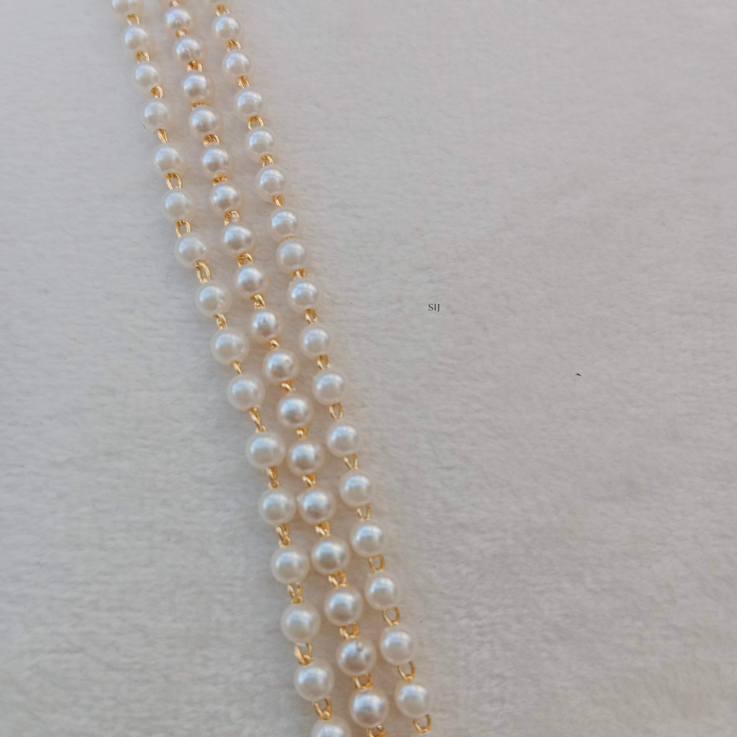 Artificial Three Layers Round Pearl Chain