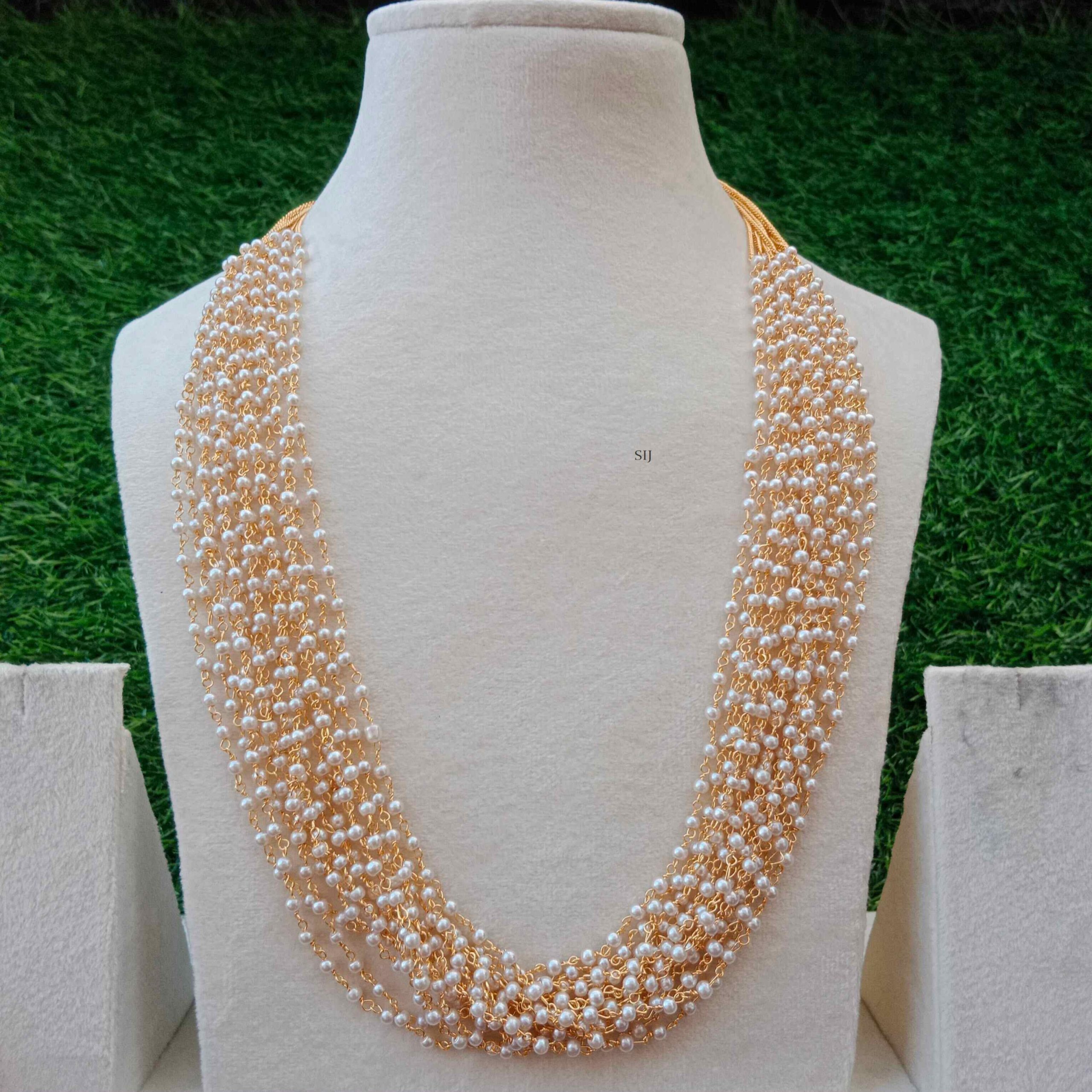 One Gram Gold Multi Layers Pearls Chain
