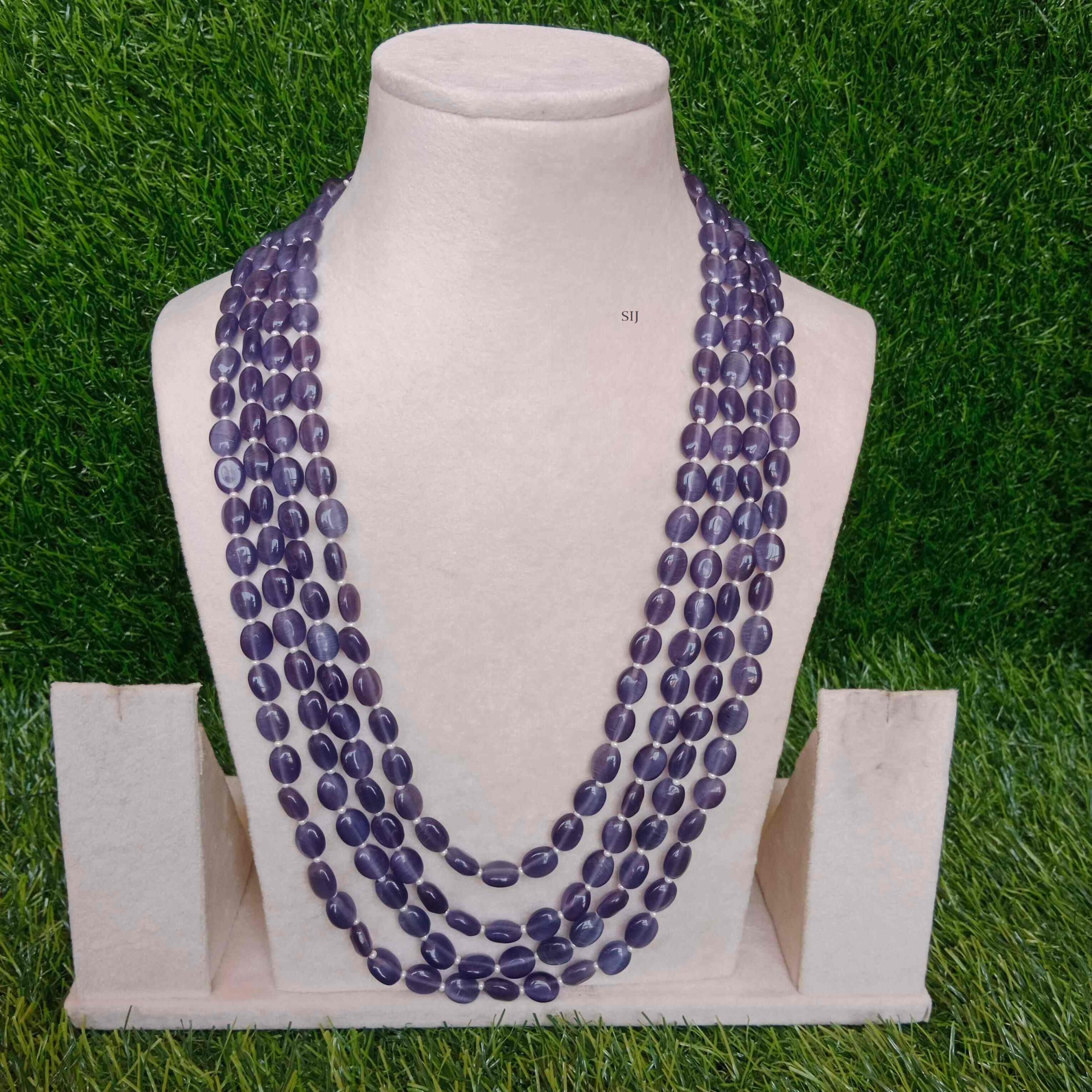 Four Layers Amethyst Beads Necklace