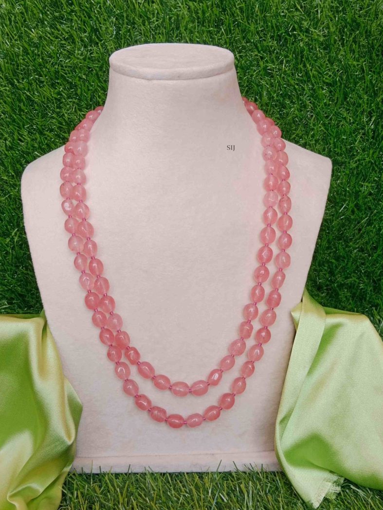 Imitation Two Layers Pink Beads Necklace