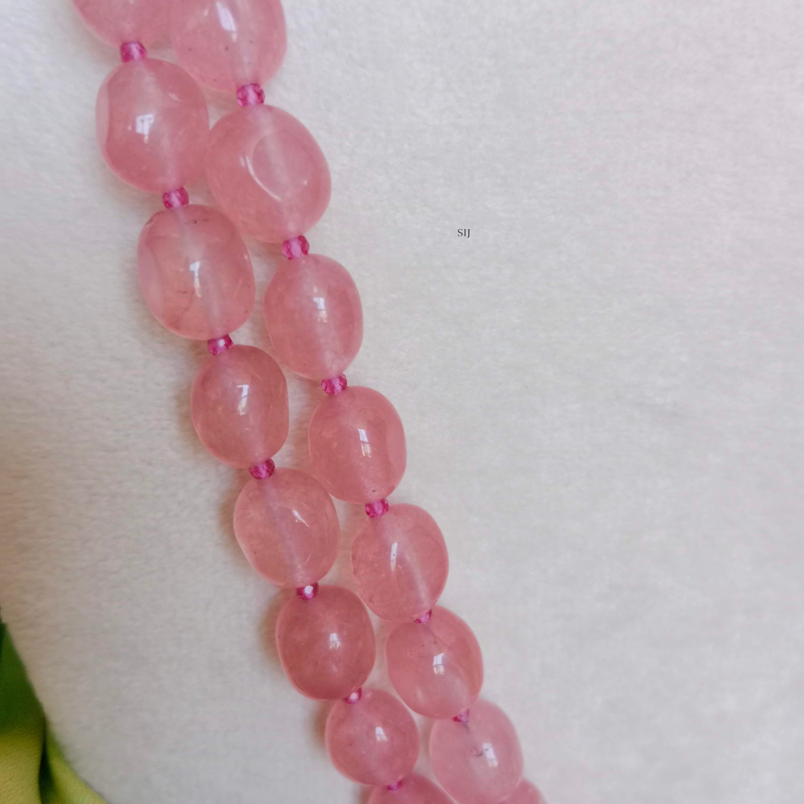 Imitation Two Layers Pink Beads Necklace