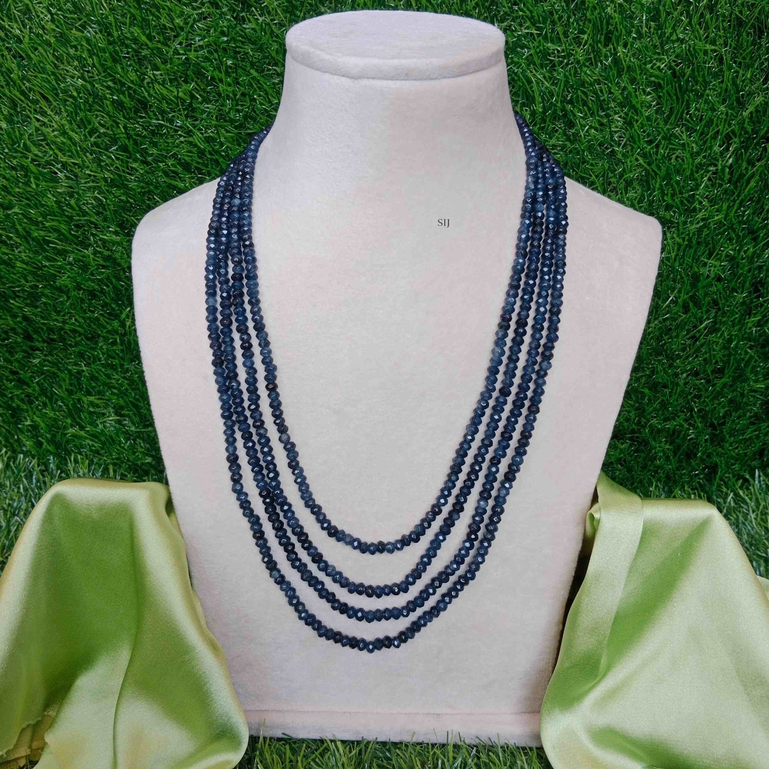 Imitation Four Layers Onyx Stone Beads Necklace