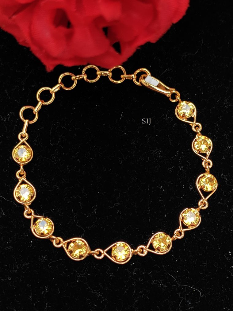 Yellow Stones Gold Plated Bracelet