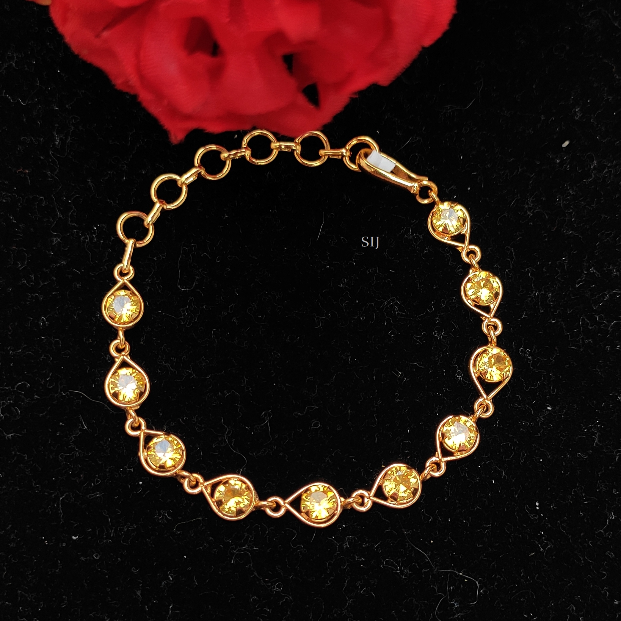 Yellow Stones Gold Plated Bracelet