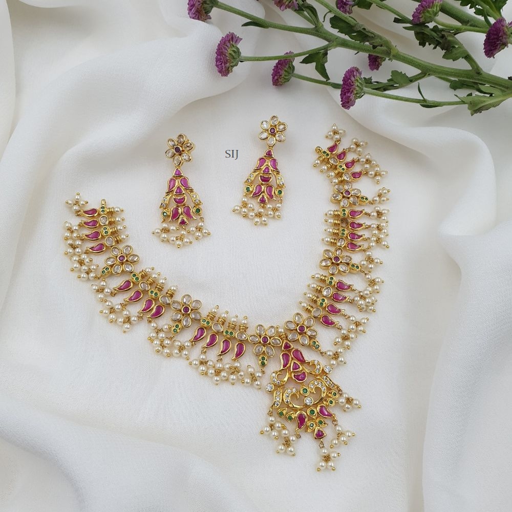 Floral and Mango Design Guttapusalu Necklace