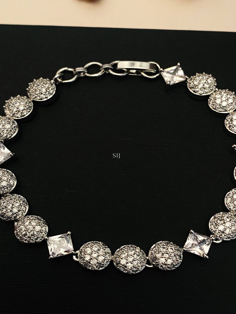 Silver Polish AD Stones Bracelet