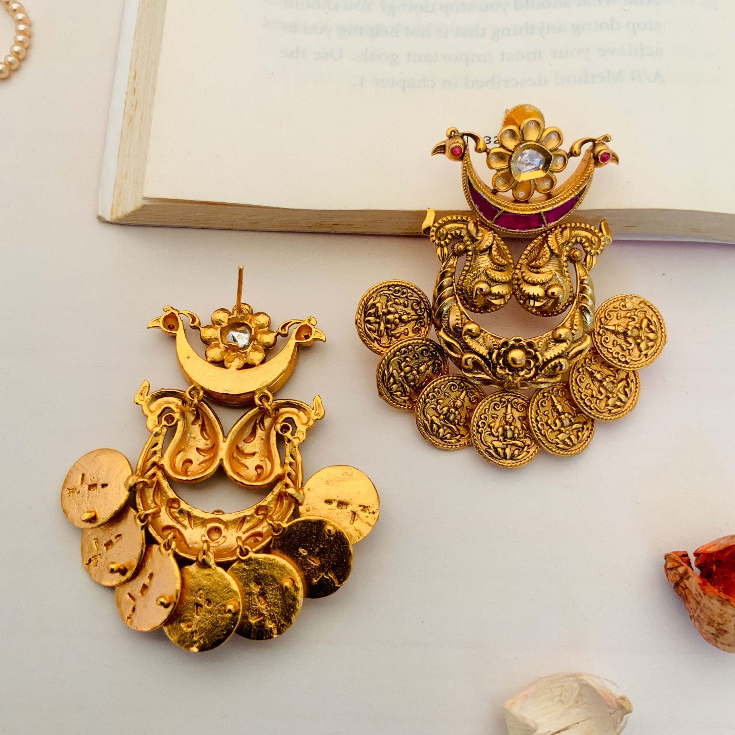 Traditional Lakshmi Coin Chand Bali Earrings