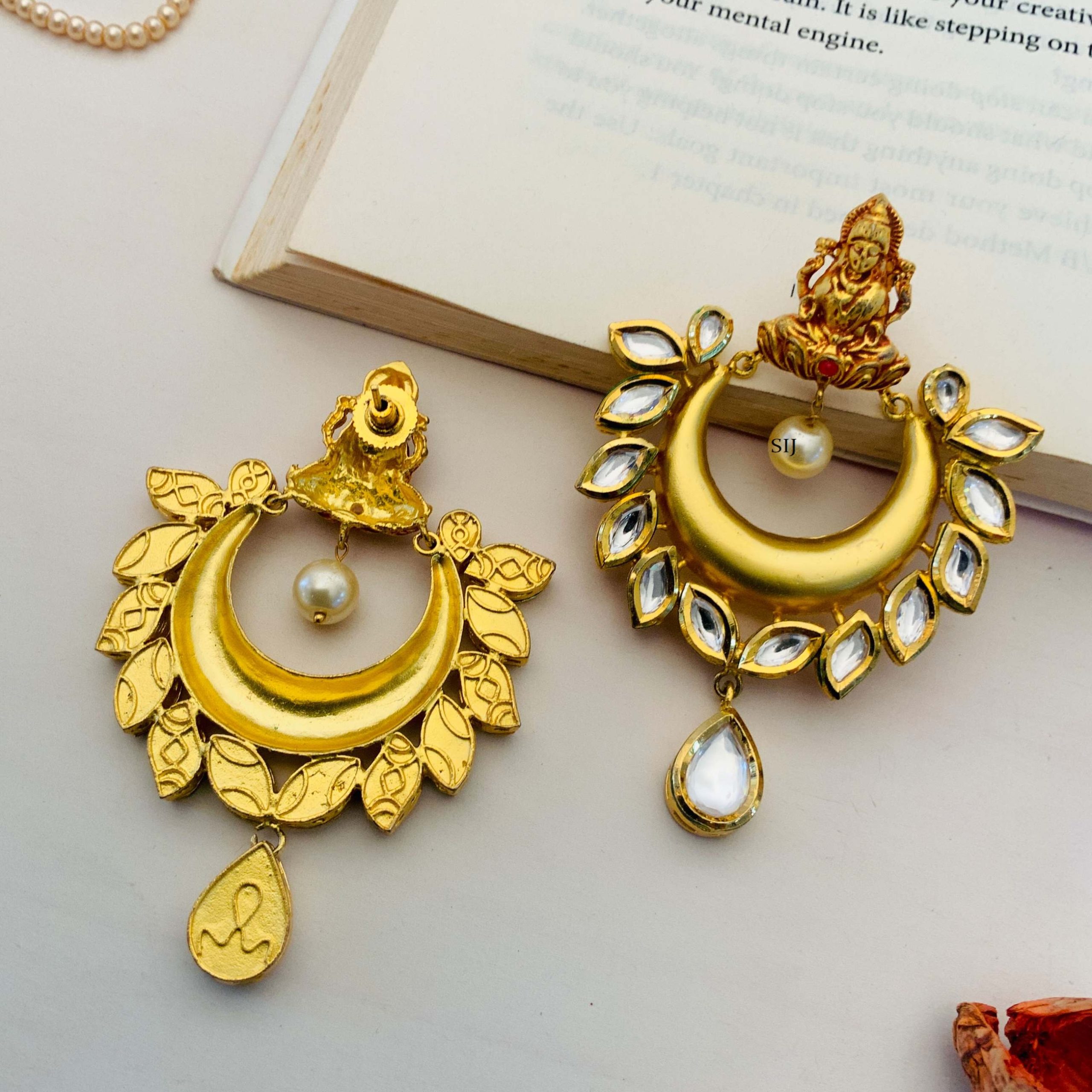 Gold Plated Lakshmi Chand Bali Earrings