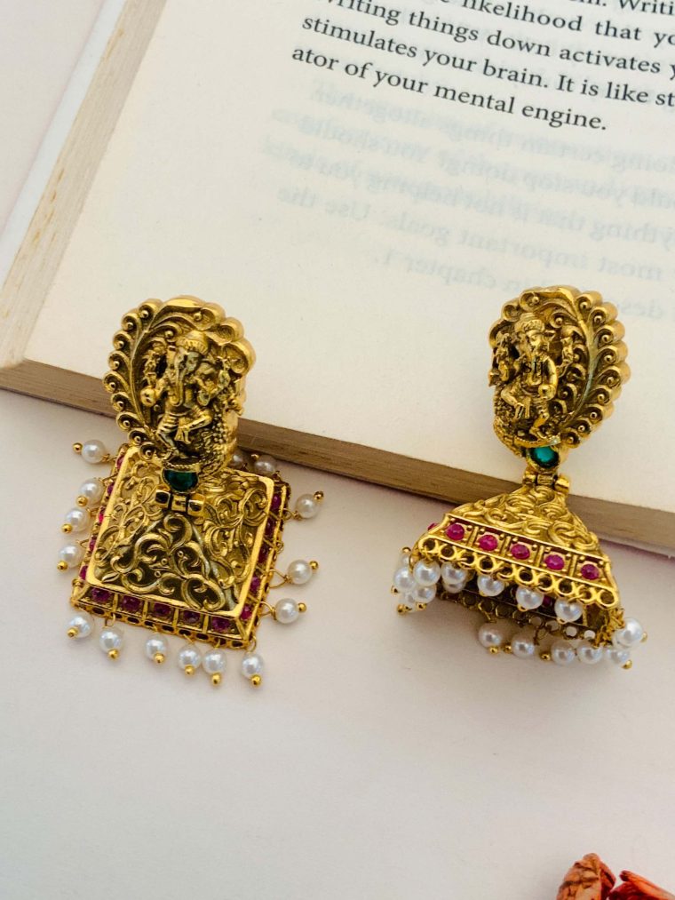 Traditional Dancing Vinayaka Jhumkas