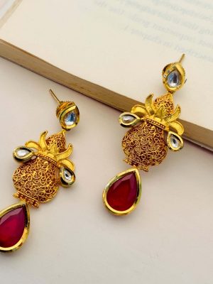 Imitation Purna Kumbham Design Earrings