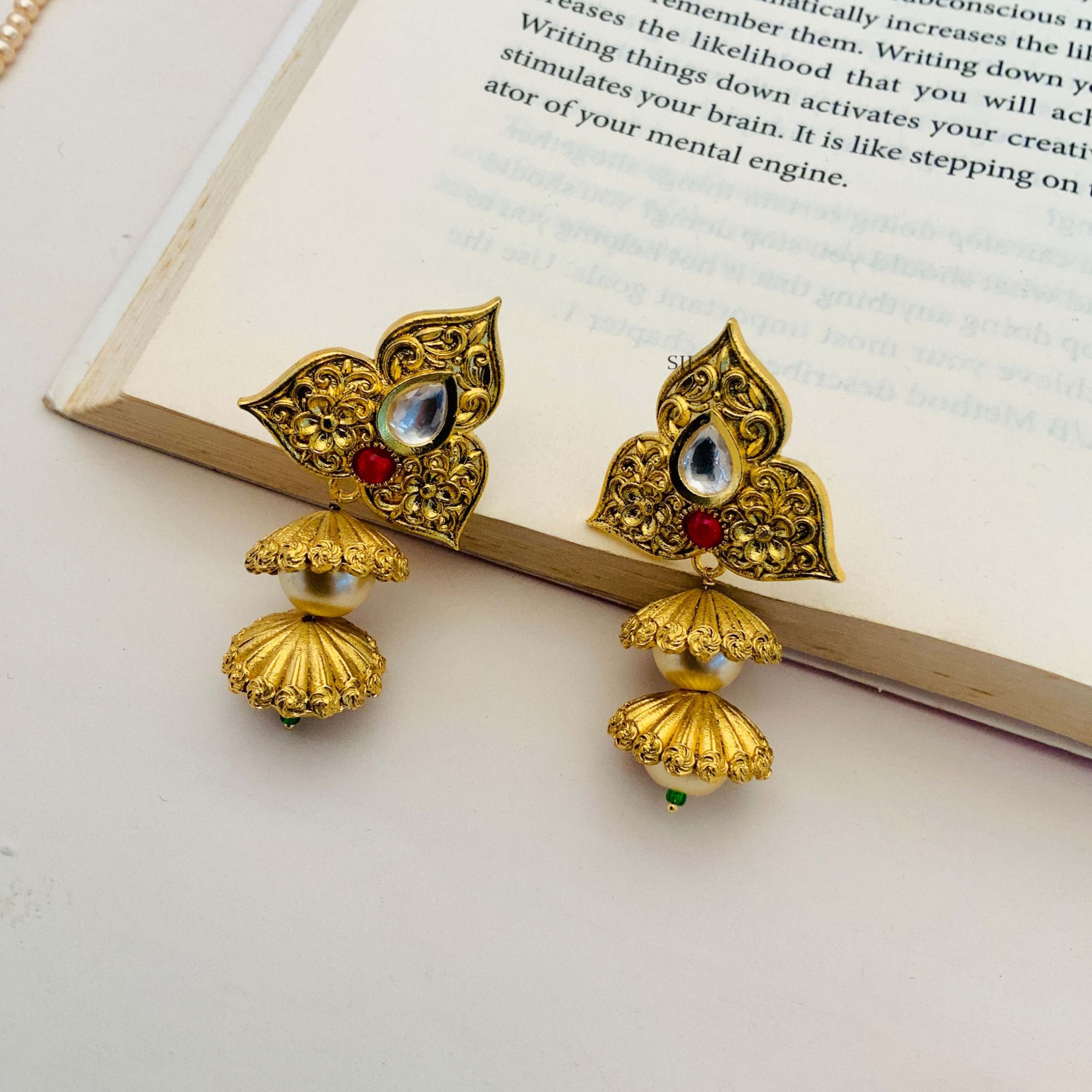 Gold Covering Two Layer Jhumkas