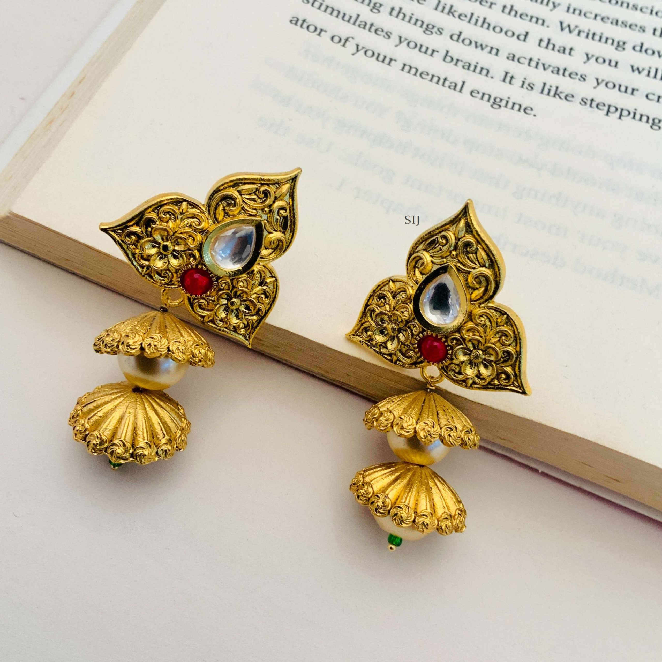 Gold Covering Two Layer Jhumkas