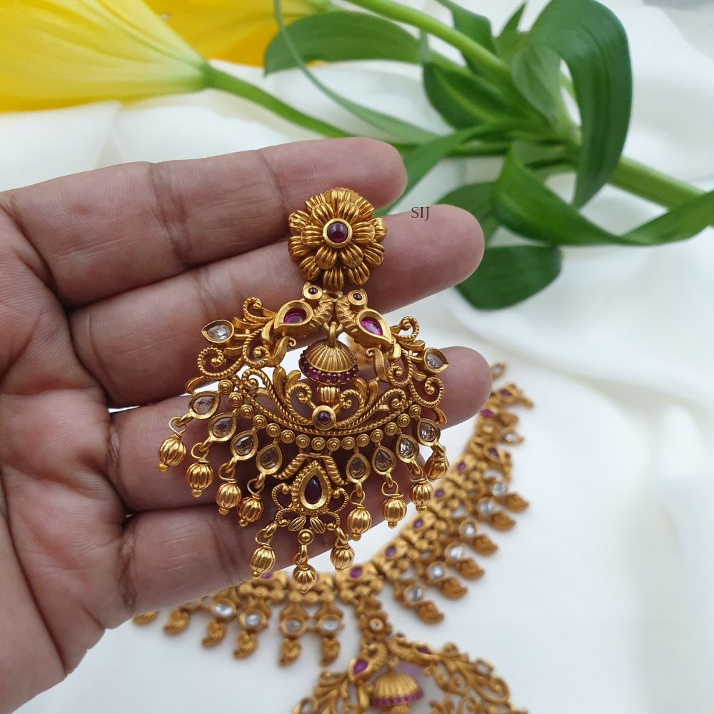 Gold Covering Peacock Necklace