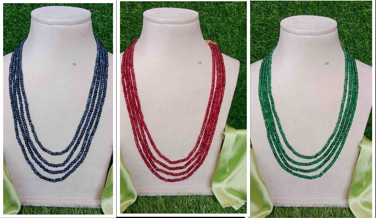 Imitation Four Layers Onyx Stone Beads Necklace