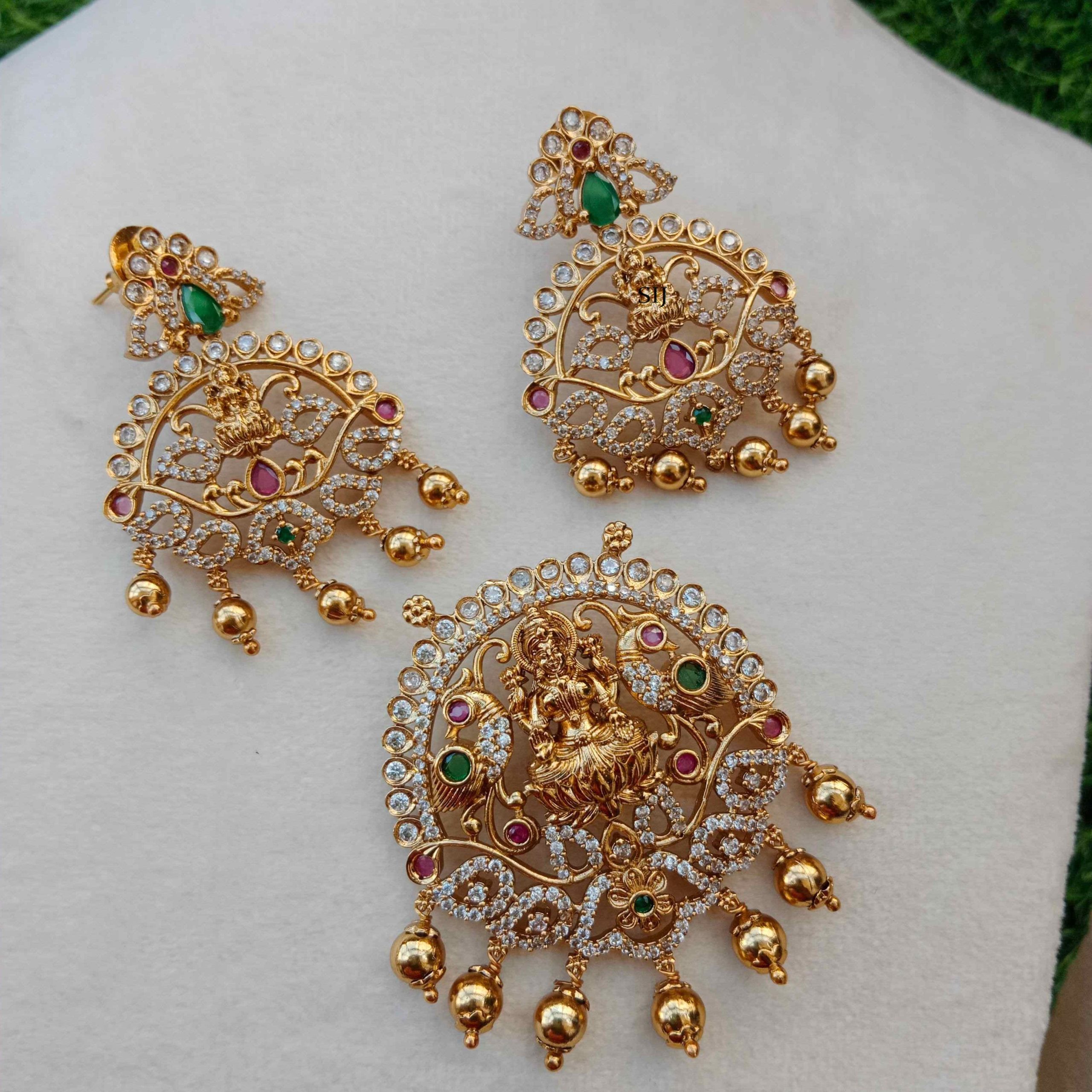 Traditional Gold Look Lakshmi Pendant Set