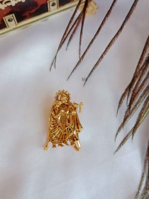 V Shaped Adjustable Radha Krishna Vanki Ring