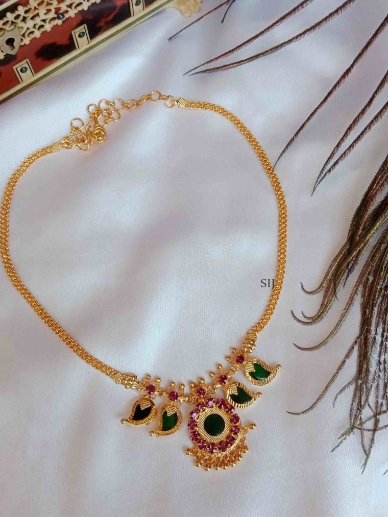 Imitation Mango Design Palakka Necklace