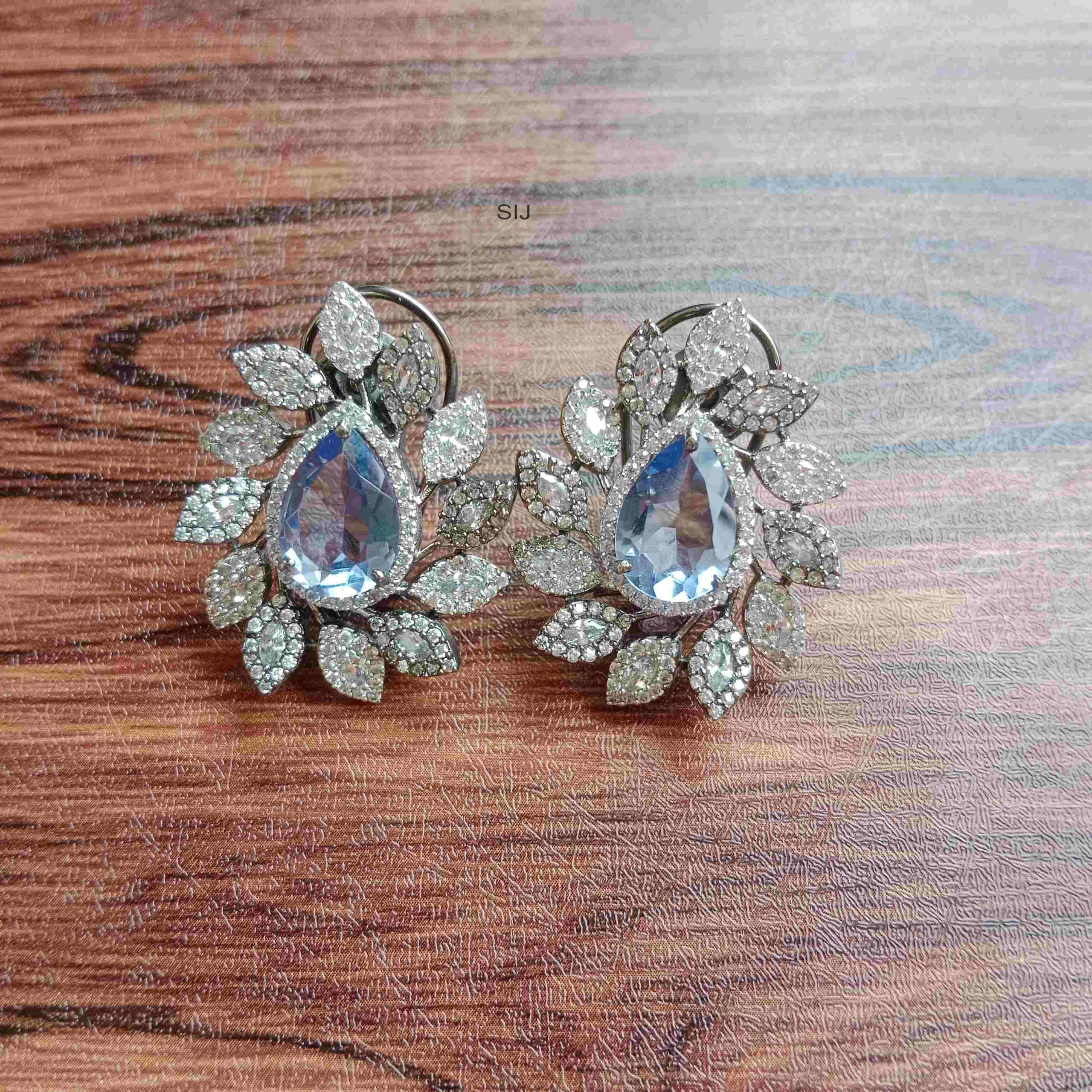 AD Stones Amethyst Stylish Victorian Earrings