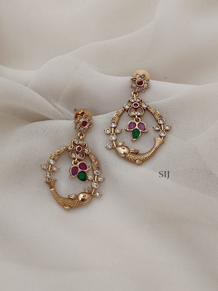 Fish Design Chandbali Earrings