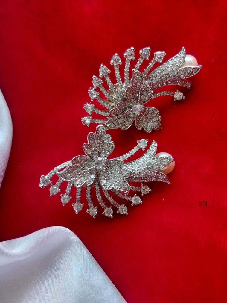 Artificial AD Stones Flower Earrings