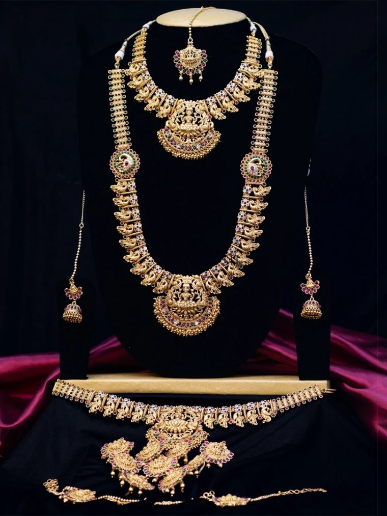 Imitation Gold Alike Lakshmi Bridal Jewellery Set