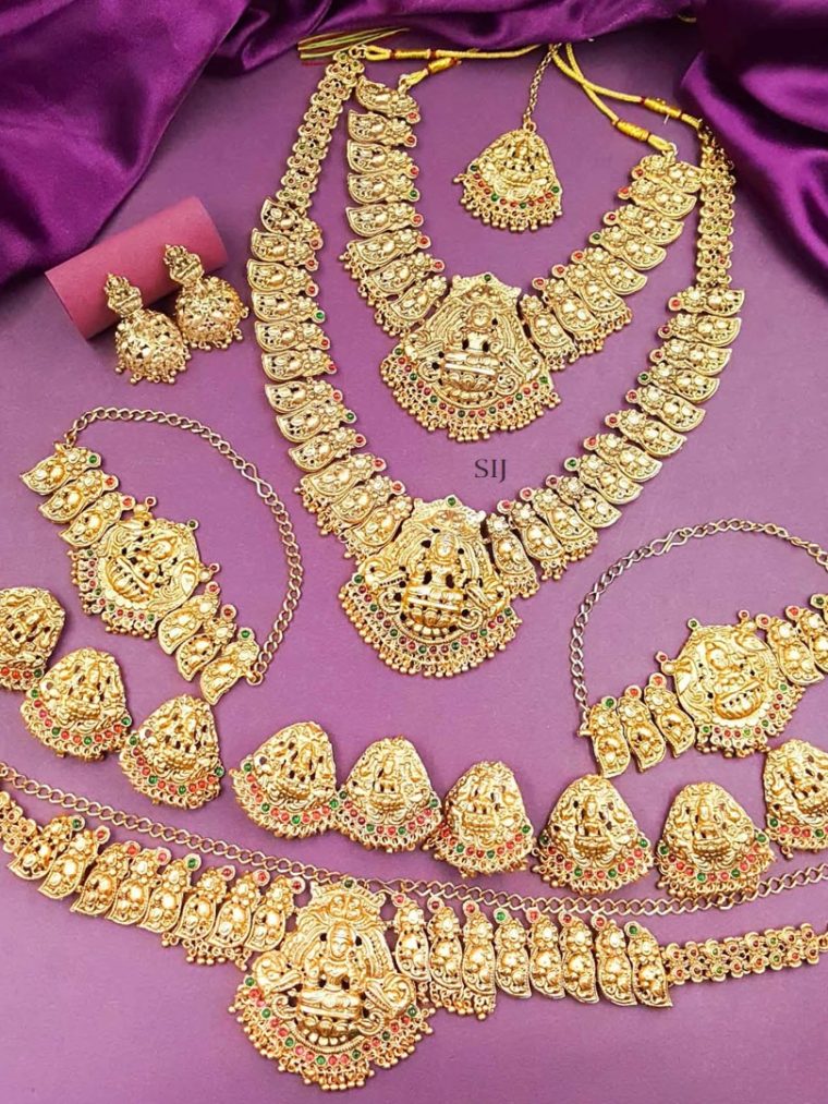 Antique Gold Plated Lakshmi Bridal Jewellry Set