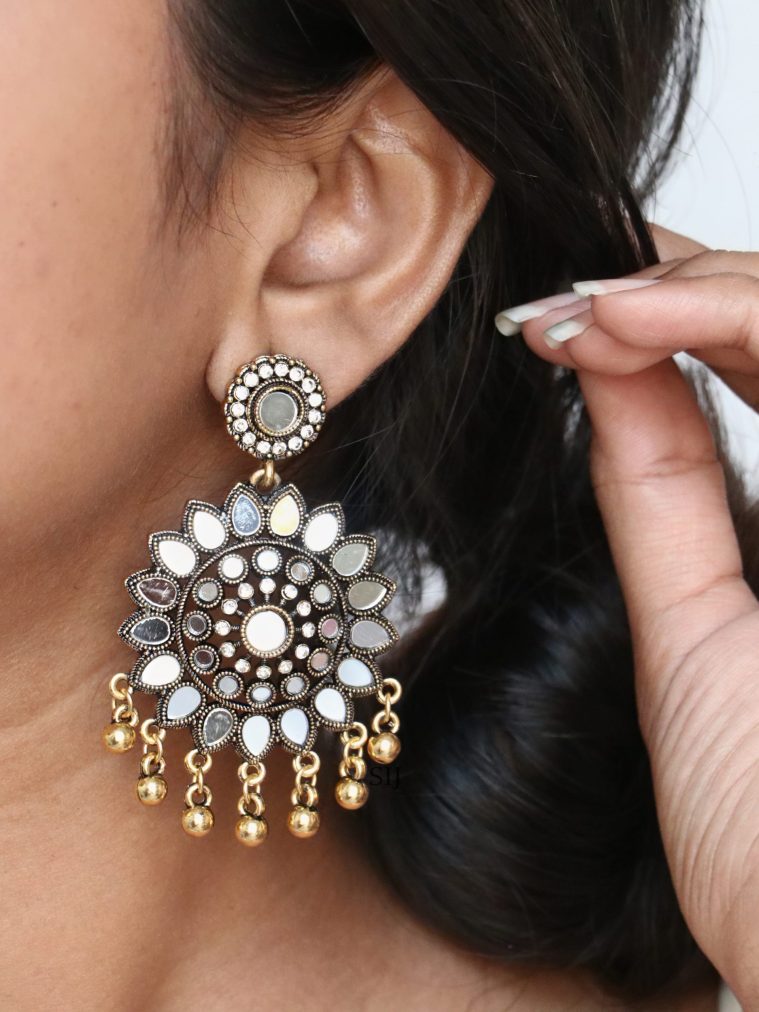 Oxidised Gold Plated Dangler Earrings