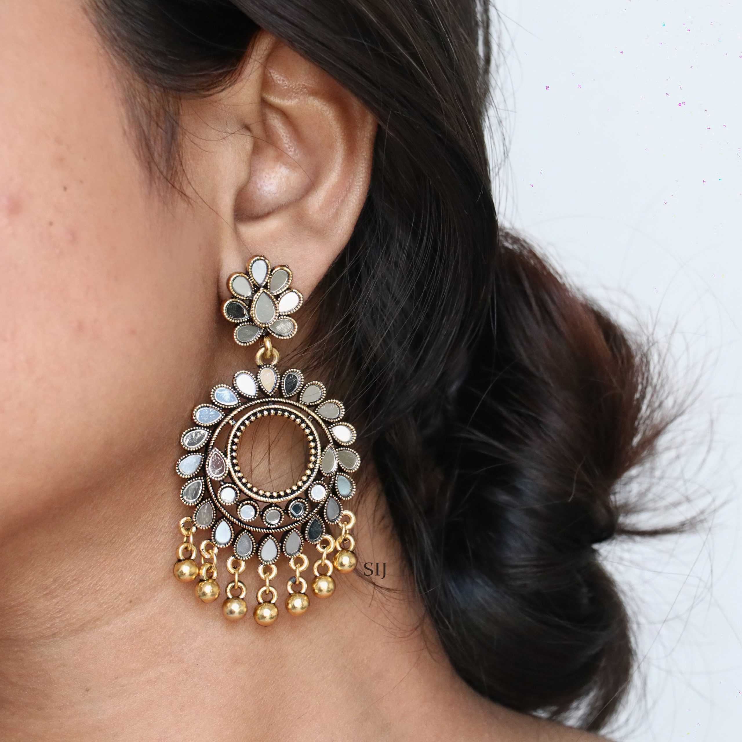 Oxidised Gold Plated Earrings
