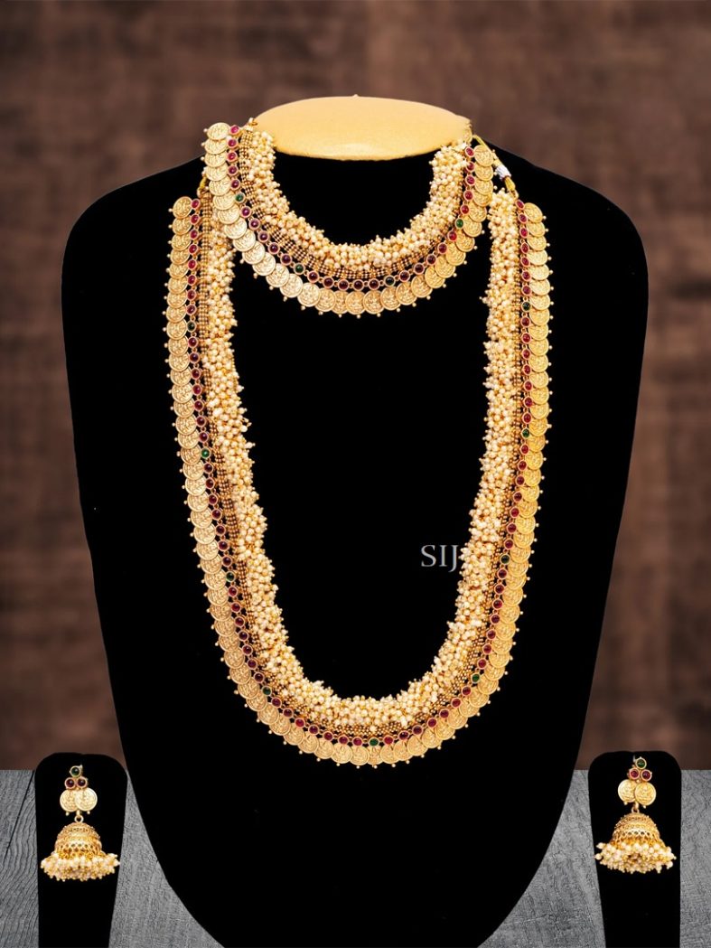 Traditional Lakshmi Coins Jewellery Set with Guttapusalu