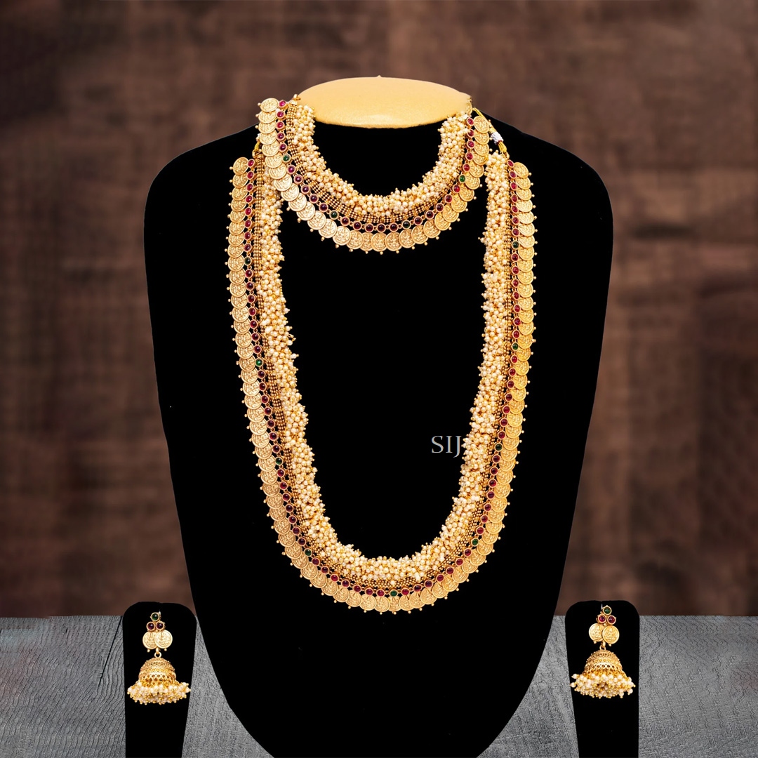 Traditional Lakshmi Coins Jewellery Set with Guttapusalu