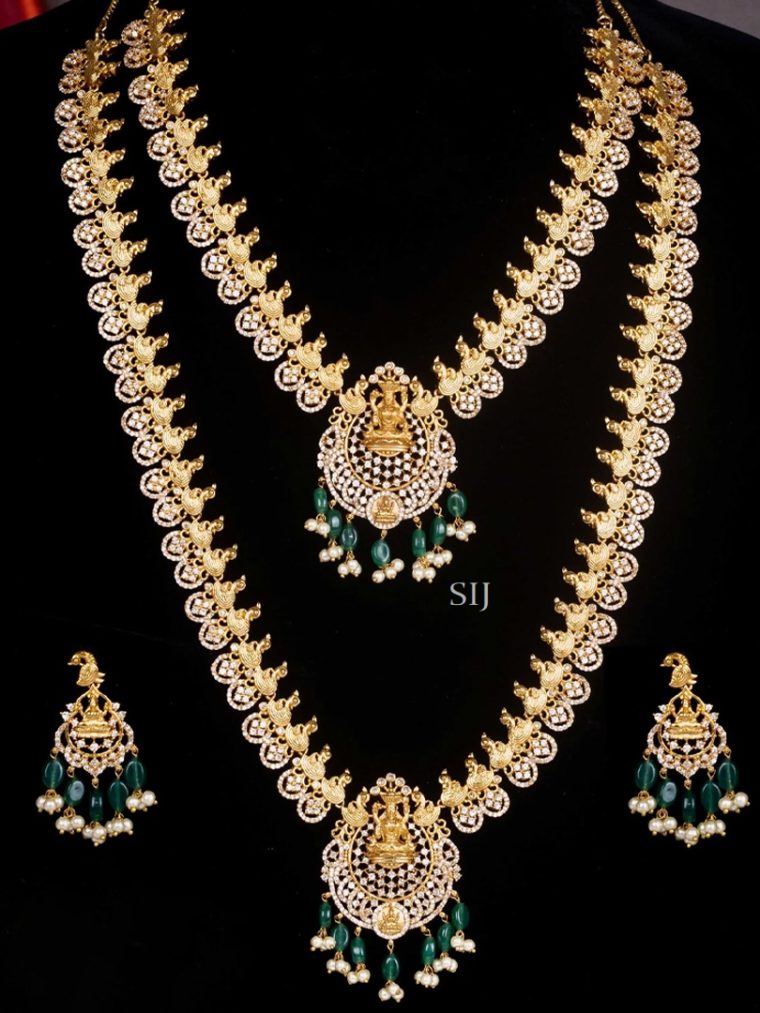 One Gram Gold Lakshmi and Peacock Bridal Jewellery Set