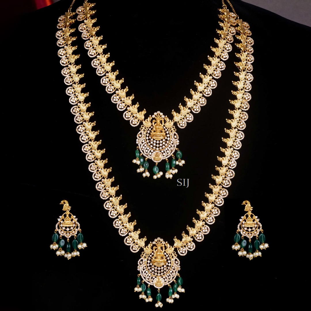 One Gram Gold Lakshmi and Peacock Bridal Jewellery Set