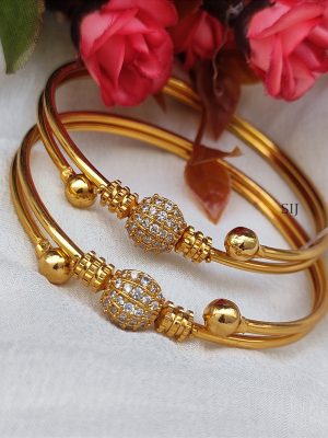 Imitation Gold Plated Ball Bangles